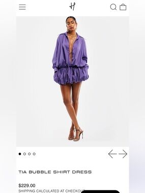 Hanifa Purple Bubble Shirt Mini Dress